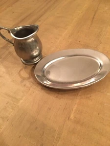 Wilton Armetale Pewter Creamer and Butter Plate In Very Nice Condition - Picture 1 of 7