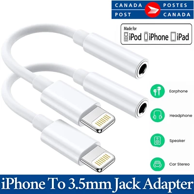 For iPhone to 3.5mm Jack Adapter Connector Cable Headphone Aux All IOS Devices - Image 1 of 4