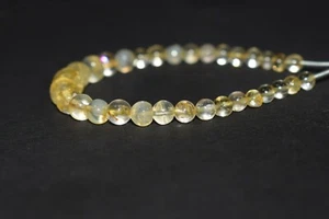 4-8MM Genuine A++ Yellow Citrine Round Smooth 6" Untreated Craft Making Beads - Picture 1 of 9
