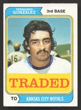 Fernando Gonzalez 1974 Topps Traded #649T Kansas City Royals VG-EX a