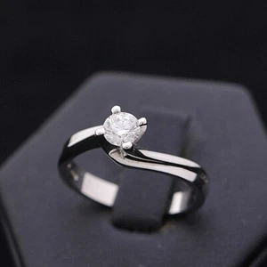 GIORGIO VISCONTI SOLITARIO ORO BIANCO 18KT BRILLANTE 0.40CT NATURALE CERTIFICATO - Foto 1 di 7