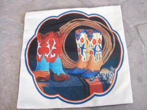 DIGITALLY printed Brilliant COWGIRL Boots & Rope Doreman Burns Pillow Cover - Picture 1 of 3