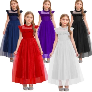 Children Girls Gown Wedding Show Skirt Communion Dress Halloween Flower Tween - Picture 1 of 68