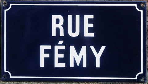 Old vintage French enamel street sign road plaque Femy Flemish nobleman C13th Cover