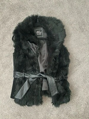 Chaleco Blanc Noir Negro Cinturón Sin Mangas Imitación Piel Talla L Excelente Estado Foto 1 de 4