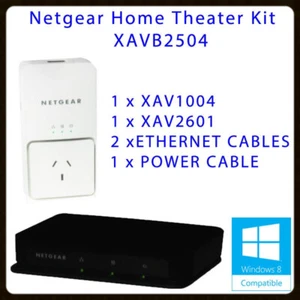 Netgear XAVB2504 Powerline Ethernet Adapter 200Mbps Home Theater Connection Kit - Picture 1 of 1