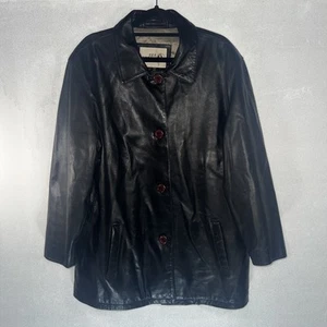Sea Dream Damen Lederjacke schwarz Knopfleiste gefüttert Größe Large 4 Knöpfe - Bild 1 von 4