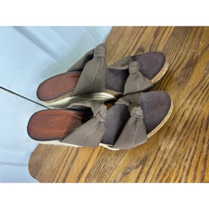 Donald Pliner Wedge Espadrille Knot Slides Casual Comfort Elegant size 5 1/2 - Picture 1 of 10