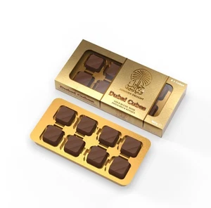 Jumaira Delight Dubai Gold Caramel Pistachio Kunafa Chocolate Cubes 8pcs 100g - Picture 1 of 4