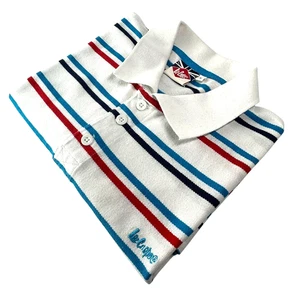 Lee Cooper Polo Shirt Men's UK Size L White Short Sleeve Casual Stripe - Picture 1 of 17
