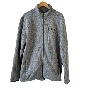 L.L.Bean Mens Sweater Fleece Jacket Size XL Tall Grey Heather Cozy Preppy - Picture 1 of 13