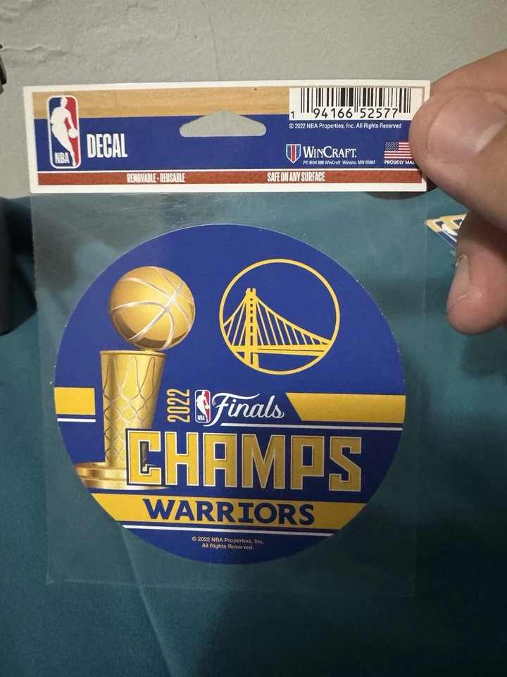 Golden State Warriors 2022 NBA Finals Champions  4x4 Perfect Cut Decal NBA - Image 1 of 1