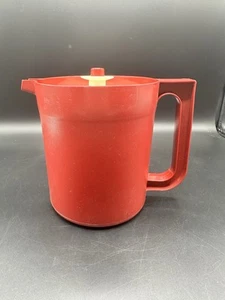 Vintage Red Tupperware Pitcher No. 1575-4 with Push Button Lid - 1.5 quart - Picture 1 of 7