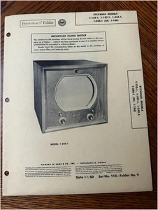 Carpeta de fotofactos de reparación de TV Sylvania 1950 chasis 1-186 diagrama esquemático - Imagen 1 de 3