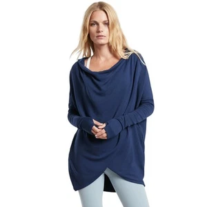 Athleta Sz M Enchanted Blue Purana Wrap Sweatshirt - Picture 1 of 12