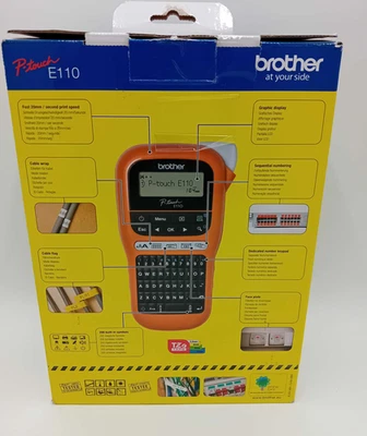 Brother PT-E110 Handheld-Etikettendrucker Orange 3,5/6/9 und 12 mm  - Bild 1 von 4