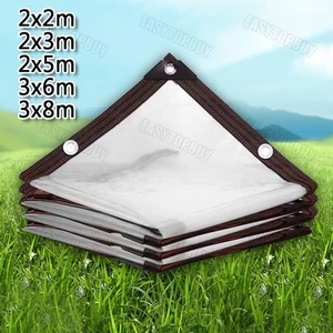 Lona transparente con ojales lona protectora impermeable camión jardín lámina transparente 100% - Imagen 1 de 17