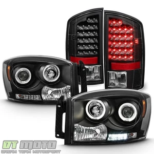 07-08 Ram 1500 07-09 2500 3500 Black Halo Projector Led Headlights + taillights - Picture 1 of 3