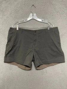 Sahalie Shorts Damengröße 18W grau vorne flach Nylon Stretch 5" Schrittlänge Wandern - Bild 1 von 6
