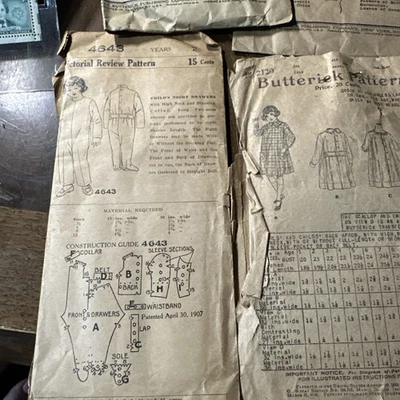 1920s Pictorial Review Butterick Children’s Sewing Patterns Coats Dresses PJ - Image 1 of 4