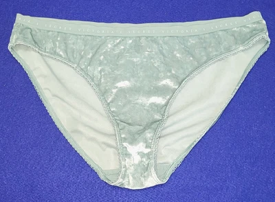 DE COLECCIÓN 90S VICTORIA'S SECRET Icy Mint TERCIOPELO TRITURADO Corte Alto BREVEFAS BRAGAS Talla XL Foto 1 de 4
