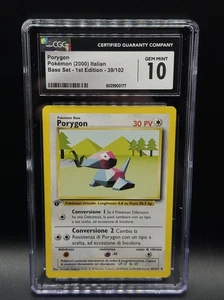 2000 Pokemon ITALIAN 1st Edition Base Set Porygon 39/102 CGC 10 Gem Mint - Picture 1 of 3