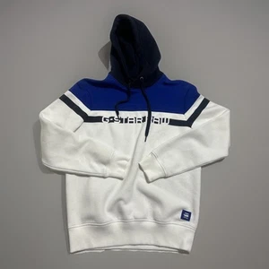 GStar Raw Hoodie Graphic 14 Core Sweatshirt White Sz S Embroidered Pockets - Picture 1 of 15