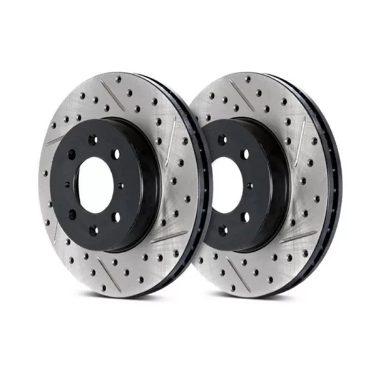 StopTech 127.40042L + 127.40042R Drilled & Slotted Brake Rotors - Rear Set - Image 1 of 1