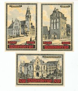 SET OF 6 GERMANY NOTGELD 50 PFENNIG WITTENBERGE 1920 UNC   