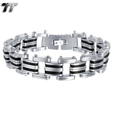Pulsera de eslabones gruesos de acero inoxidable TT 316L (BBR130) Foto 1 de 2