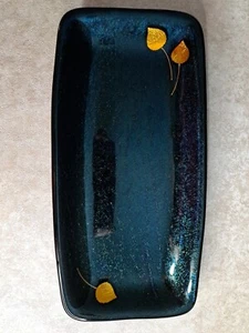 David Dana Cuin Fused Art Glass Dichroic Aspen Gold Leaf Tray Iridescent Signed - Picture 1 of 7