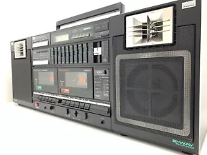 SANSUI CP 77W BOOMBOX STEREO Radio Doble Cassette Vintage 1980 WORK Good Look - Picture 1 of 16