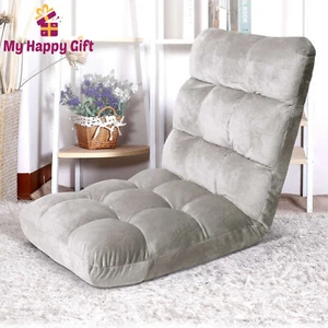 Artiss Lounge Sofa Bed Floor Recliner Futon Chaise Folding Couch Chair Grey - Picture 1 of 8
