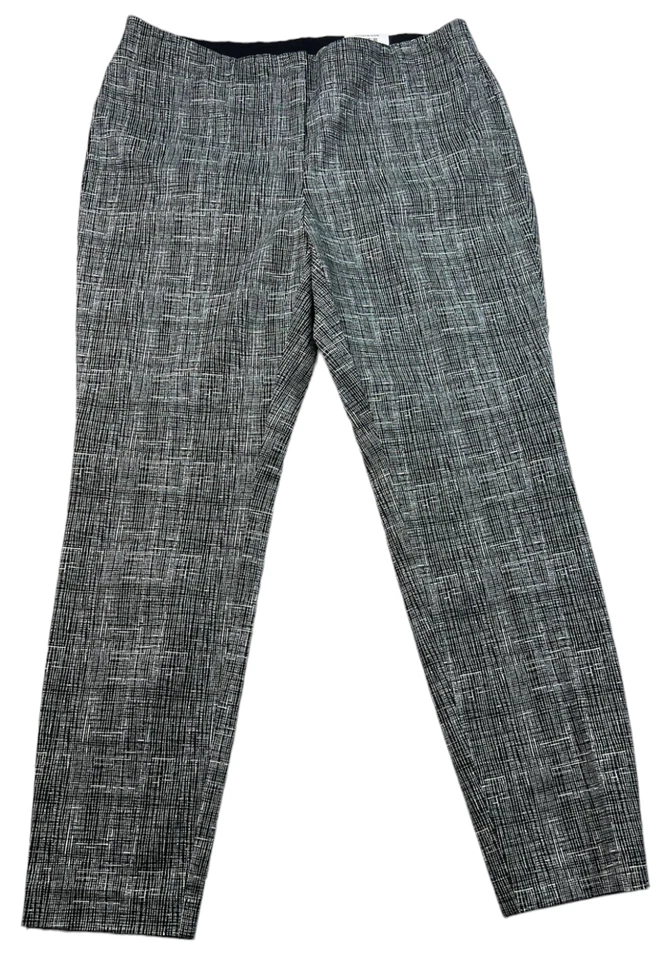 Pantalones de vestir Alfani para mujer talla 12 Petite 12P negro blanco patrón tobillo nuevos Foto 1 de 4