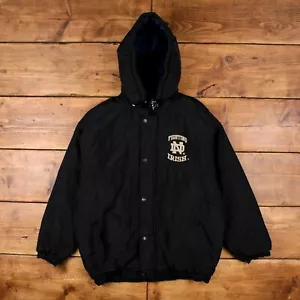 Chaqueta cortavientos vintage Starter M Notre Dame lucha irlandesa negra - Imagen 1 de 8