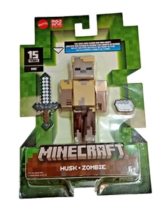 Minecraft 15th Anniversary Husk Zombie with Sword & Iron Ingot 3.5" Figure NEW - Picture 1 of 2