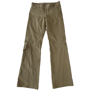 Athleta Pants Womens 2 Khaki Tan Low Rise Dipper Cargo Flare Leg Pockets Hiking - Picture 1 of 19