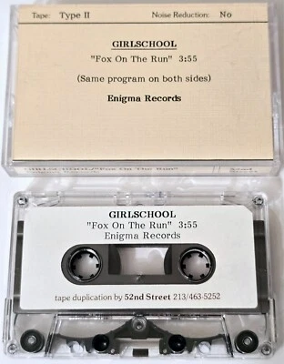 GIRLSCHOOL FOX ON THE RUN DEMO CASSETTE TAPE HEAVY METAL ENIGMA RECORDS GLAM 45 - Image 1 of 4