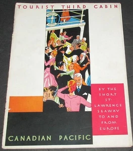Canadian Pacific Empress to Europe Steamship 1930 Brochure w Gr8 Art Deco Cover - Picture 1 of 8