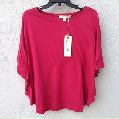 $62 Nwt So Low Sport Boat Neck Cape Maroon T Shirt blouse - Image 1 of 3