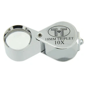 Lupa para ojos triple de precisión de 18 mm 10x aumento para monedas joyería diamantes - Imagen 1 de 5