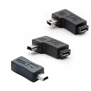 Mini USB to Micro USB Adapter 90 Degree Angle 3-Pack - Picture 1 of 5