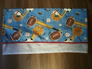 (2) Let's Play Ball Valance Curtain Sports Theme Baseball Football Kid's Teen - Picture 1 of 6