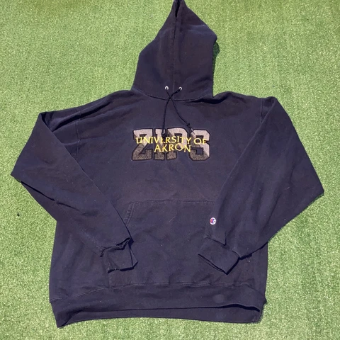 Champion University Of Akron Zips College Hoodie Sweatshirt - Mens Large L Cover