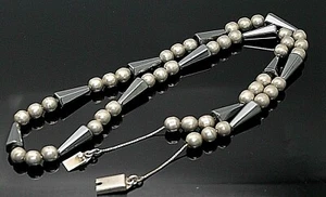 COLLAR MODERNISTA CON CUENTAS DE PLATA ESTERLINA SÓLIDA DE COLECCIÓN TAXCO MÉXICO 28 - Imagen 1 de 1