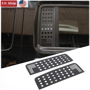 Black Alloy Rear Window Triangular Glass Cover For Hummer H3 2005-2009 2PCS - Picture 1 of 18