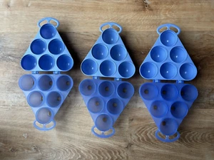 Jello Jiggler Egg Molds Purplish Blue Smooth Lot of 3 No Broken Hinges - Picture 1 of 4