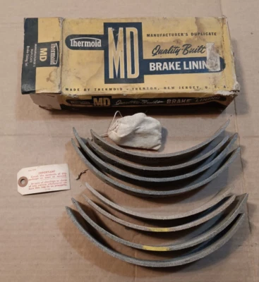 NORS 42 46 47 48 Pontiac Thermoid brake shoe lining set all 4 drums front rear - Image 1 of 3