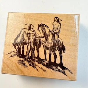 A Friendly Meeting~Indigenous~Rubber Stamp (1995)~3.5"X 3"~Embossing Arts 1144-J - Picture 1 of 7