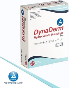 Dynarex DynaDerm Hidrocoloide Aderezo Fino Estéril 2"" x 2"" Caja de 20 -PAQUETE DE 2 - Imagen 1 de 1